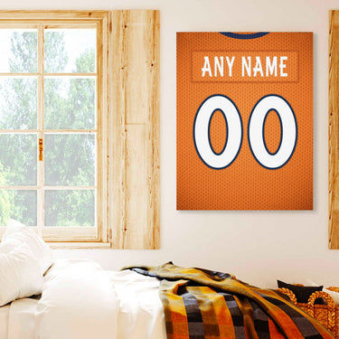Denver Jersey Custom Canvas Print Wall Art for Boy Girl Men Women Football Personalized Canvas Art